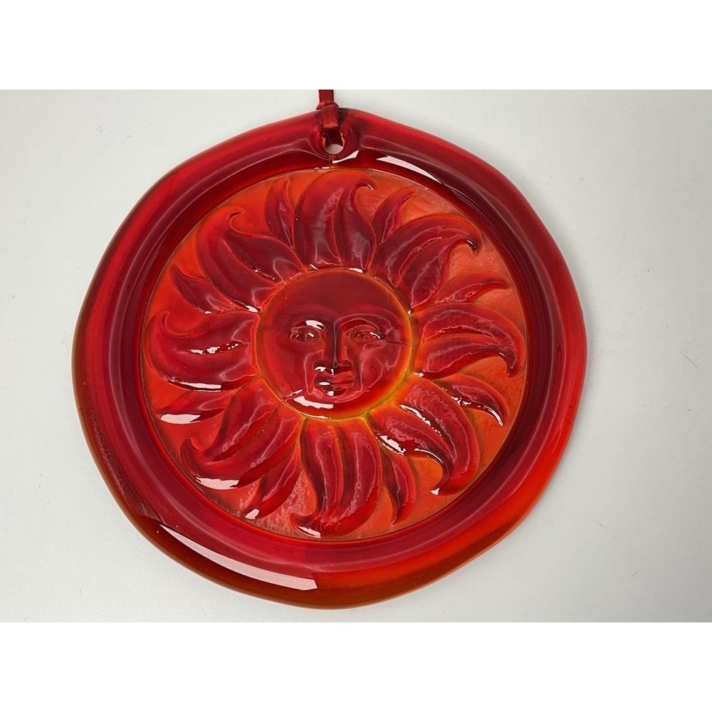 Pairpoint Glass Works Cape Cod Red Celestial 4.5" Hanging Sun Catcher Ornament